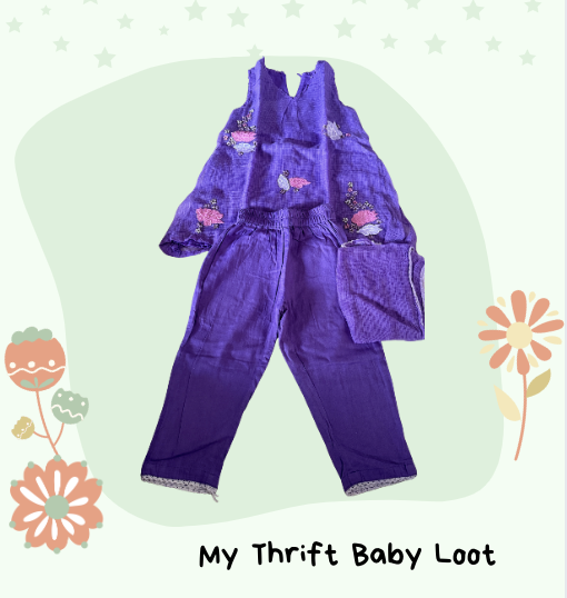 NEW Arth Life purple embroidered 3 pc set (3-4 years)
